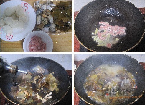 蛤蜊豆腐海带汤煲的做法