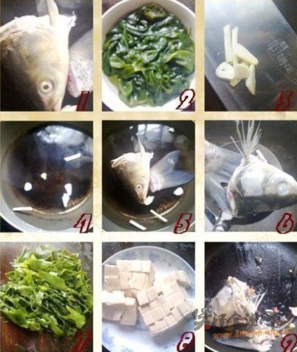 海藻鱼头豆腐汤的做法