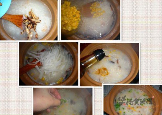 萝卜虾仁冬菇粥的做法