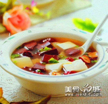 豆腐猪红汤的做法