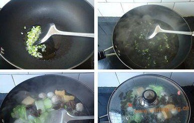 青菜头木耳鱼丸汤的做法