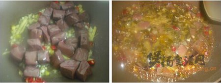 (图)酸菜猪血汤的做法