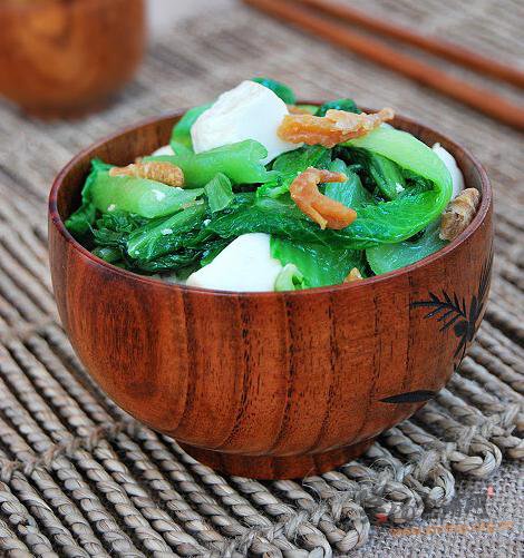 小白菜海米炖豆腐的做法