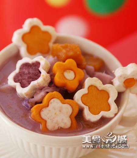 椰汁南瓜紫薯芋头煲的做法