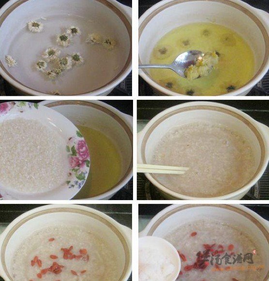 菊花枸杞糯米粥的做法