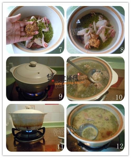 绿豆乳鸽汤的做法