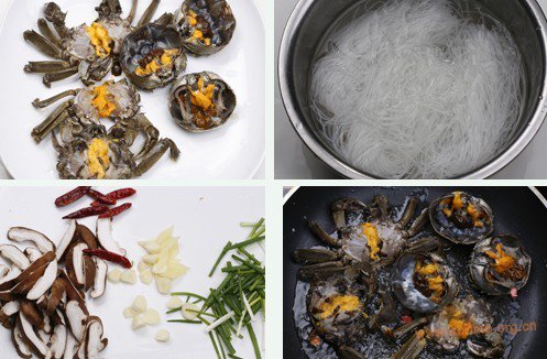 石锅粉丝螃蟹煲的做法