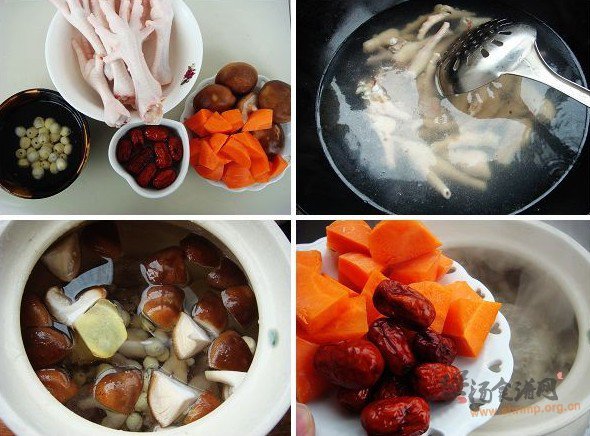 红枣莲子鸡爪汤的做法