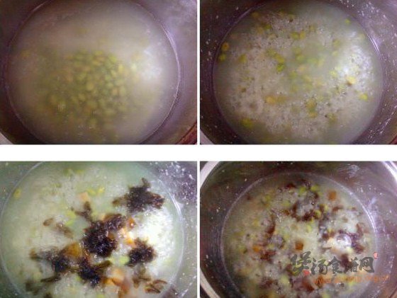 变蛋紫菜青豆粥的做法