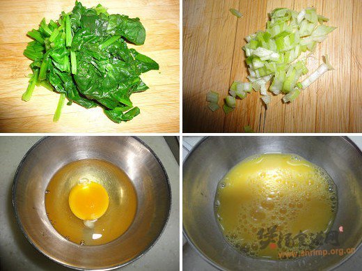 菠菜黄豆鸡蛋粥的做法