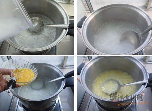 碎米蛋花粥的做法