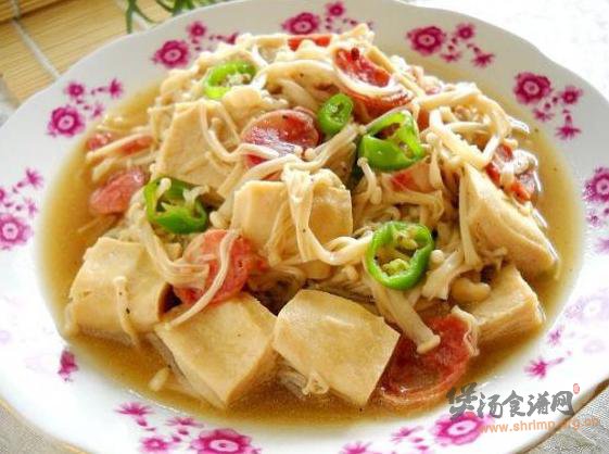 金针菇炖冻豆腐的做法