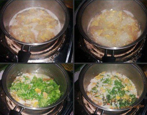 南瓜皮生菜粥的做法