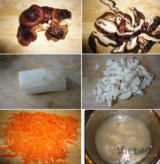 香菇山药胡萝卜骨汤粥的做法