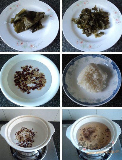 绿豆海带粥的做法