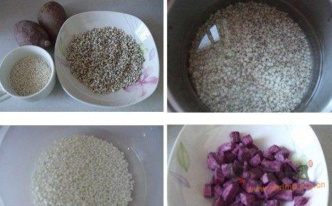 紫薯薏米粥的做法