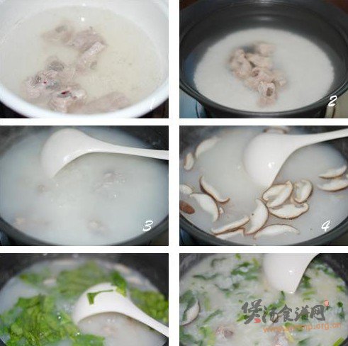 香菇排骨粥的做法