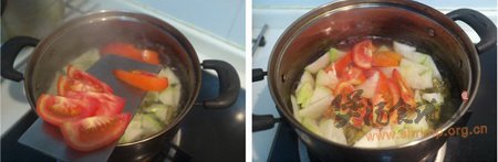 葫芦番茄榨菜汤的做法