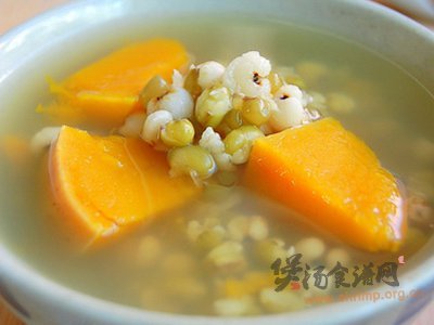 绿豆薏米南瓜汤的做法