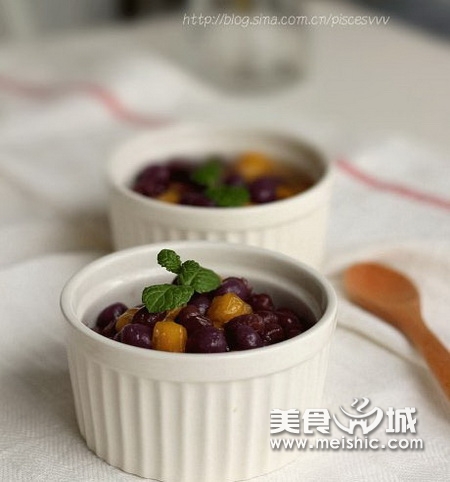 紫薯圆南瓜圆甜汤的做法