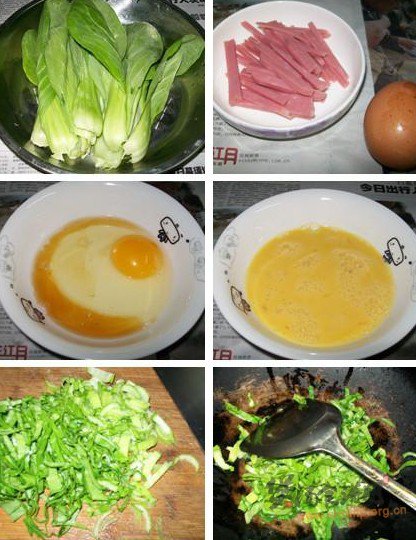 方腿丝青菜蛋花汤的做法