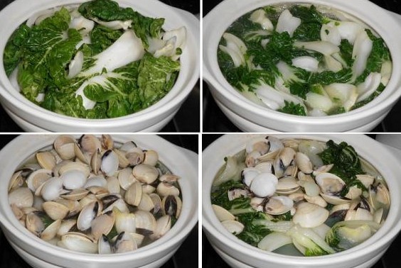蛤蜊白菜煲的做法