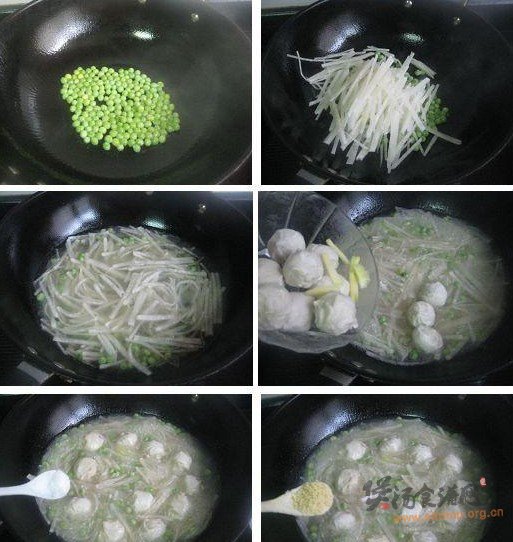 萝卜丝鱼丸汤的做法