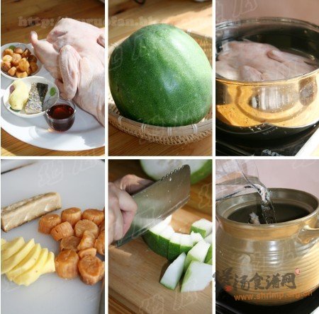 瑶柱冬瓜煲鸭汤的做法