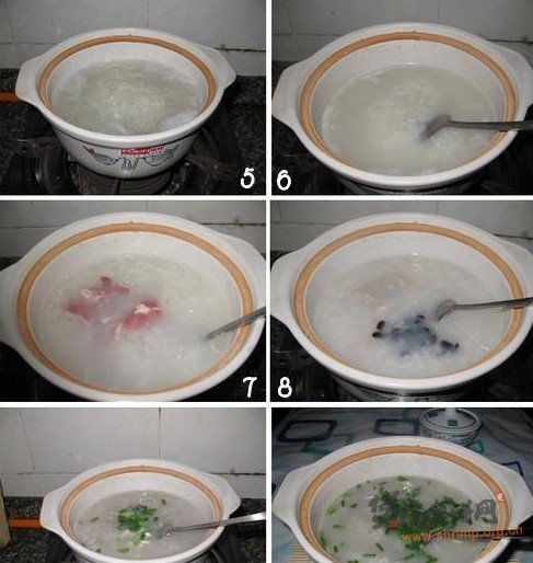瘦肉香葱豆豉粥的做法