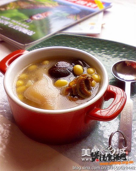 冬菇黄豆猪蹄汤的做法
