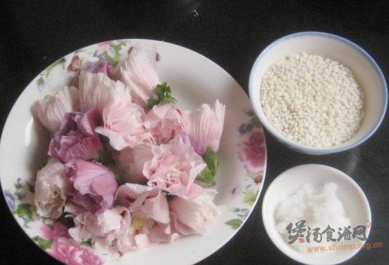 木槿花糯米粥的做法