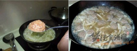 鲜菇丸子汤的做法