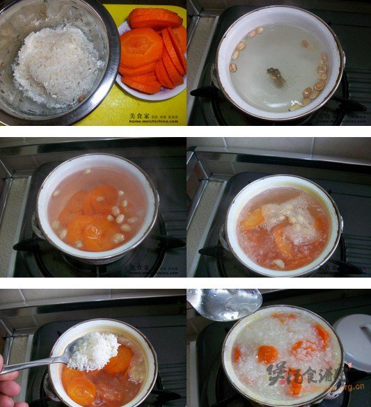 蚝干花生萝卜粥的做法