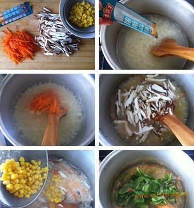 杂蔬清鸡高汤粥的做法