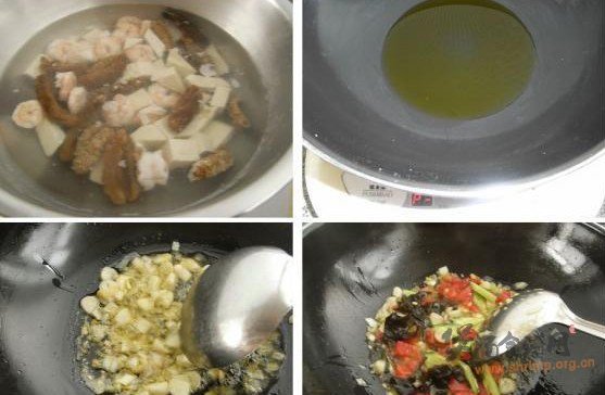 海鲜酸辣豆腐汤的做法