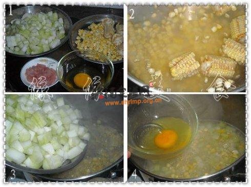 玉米节瓜蛋花汤的做法