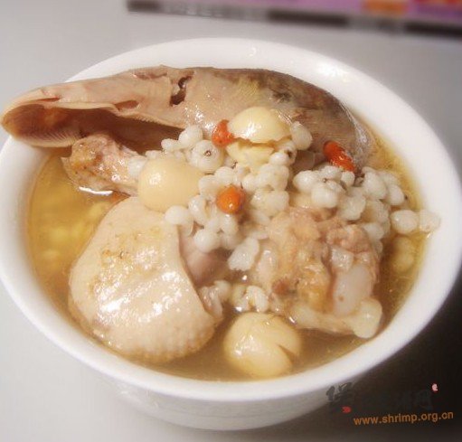 莲子薏米煲鸭汤的做法