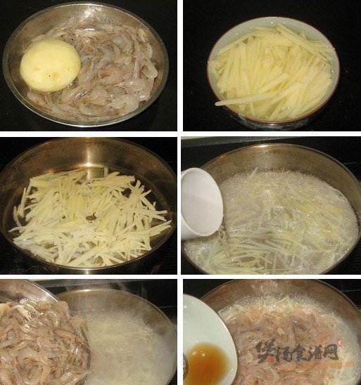 土豆丝白虾汤的做法
