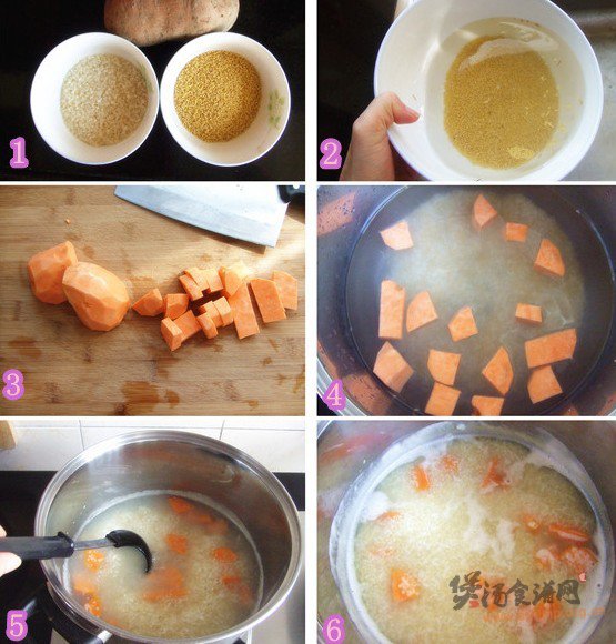 金银米红薯粥的做法