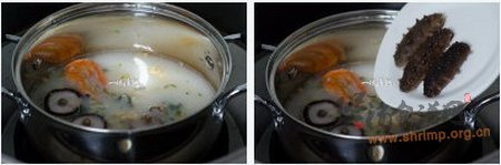 牛奶虾海参汤的做法