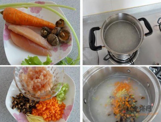 鸡蓉香菇粥的做法