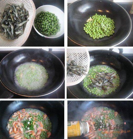 带汤豌豆烧鲥虾的做法