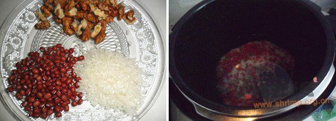 核桃红豆粥的做法