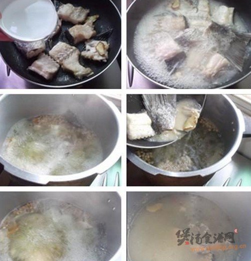黄绿豆煲鱼骨汤的做法