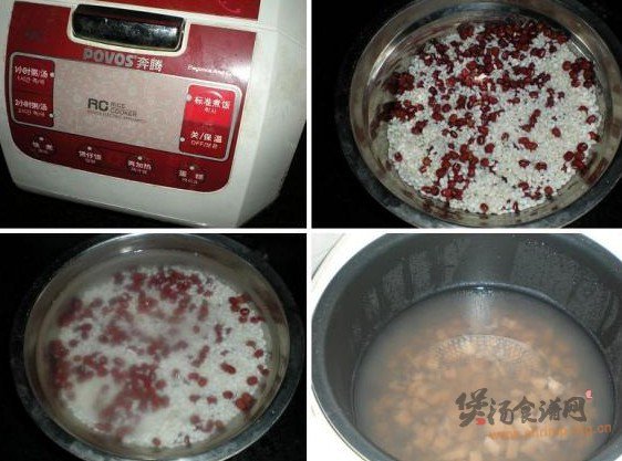 红豆糯藕粥的做法