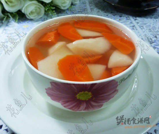 胡萝卜山药甜汤的做法