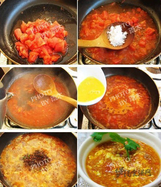 香浓柿子鸡蛋汤的做法