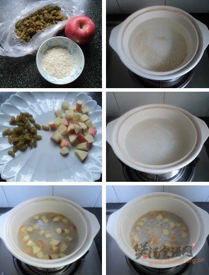 苹果葡萄干蜂蜜粥的做法