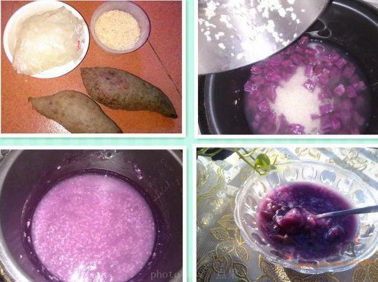 冰糖紫薯粥的做法