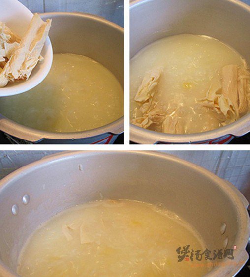 白果腐竹粥的做法